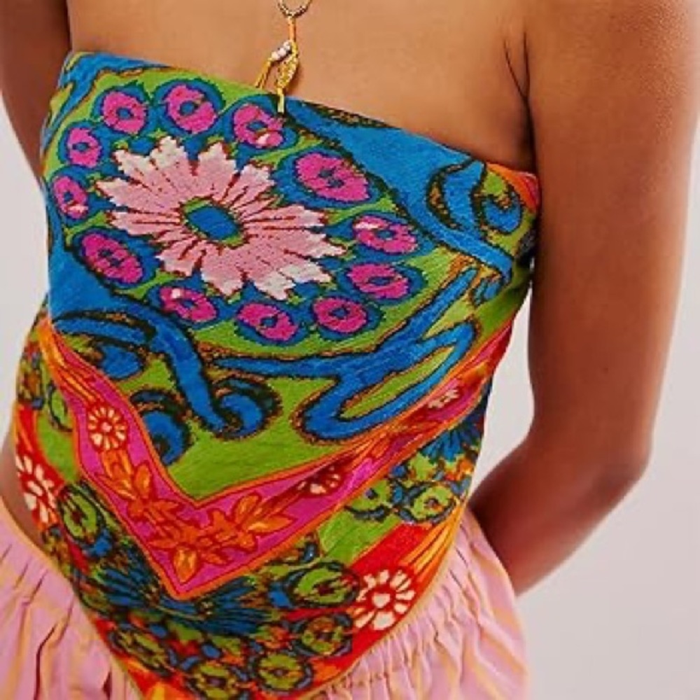 Free People Multicolor Strapless Top
